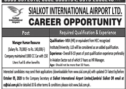Sialkot International Airport LTD Jobs 2020