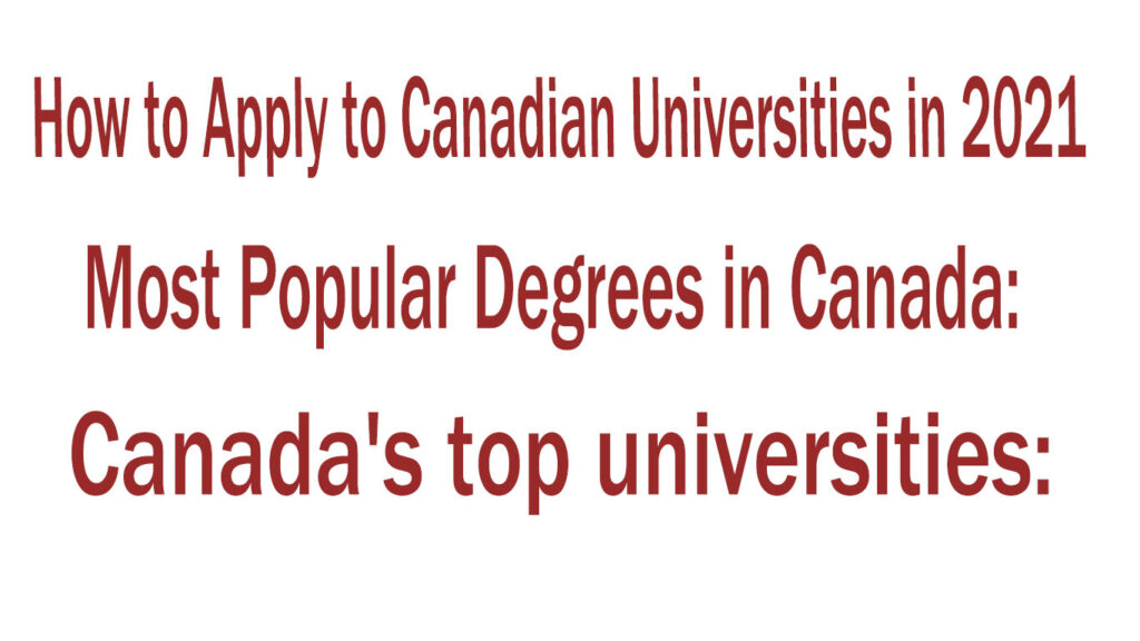 How to Apply to Canadian Universities in 2021