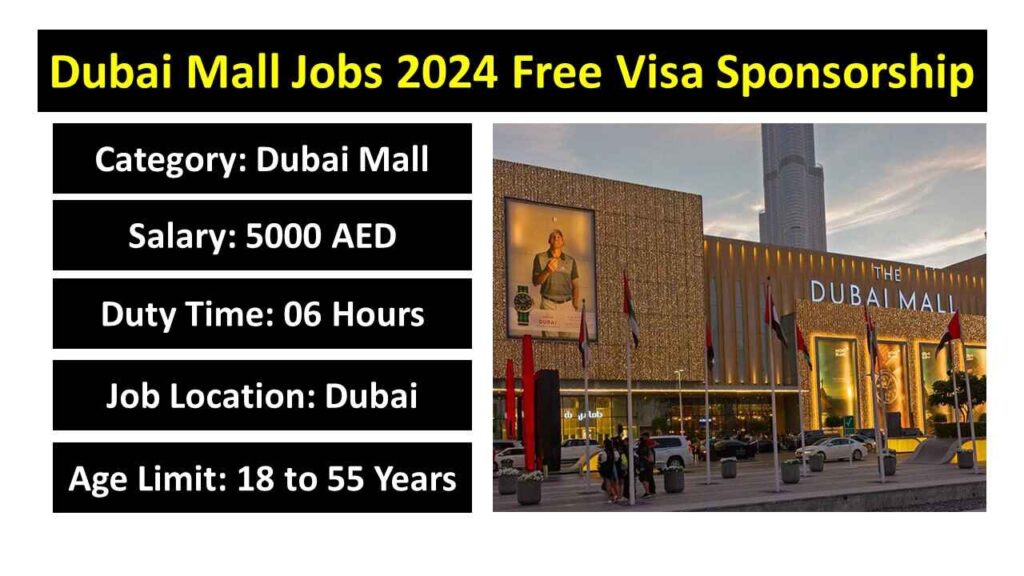 Dubai Mall Jobs 2024 Free Visa Sponsorship For Male and Female